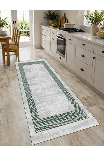 Soyut Desen Dekoratif Halı Kaymaz Taban Leke Tutmaz Yıkanabilir Kilim