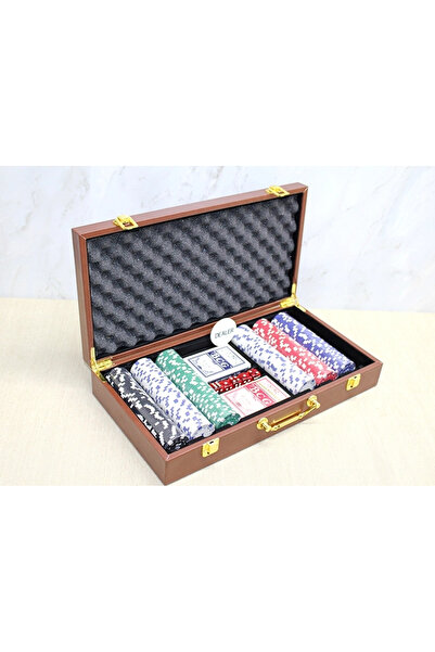 Epilons Poker Game with Leather Bag, 300 Chips and 2 Decks of Playing Cards A...