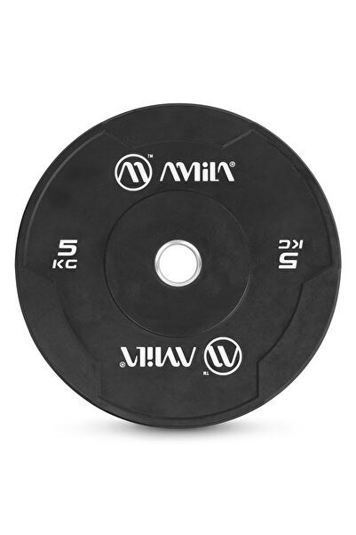 Amila Δίσκος Black W Bumper Slim 50mm 5Kg