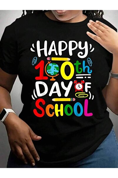 26LIK Happy 100Th Day 100 Days Of Teacher Student Back To School Black Graphi...