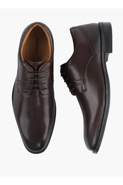 Duchini Men Leather Lace-Up Derby Shoes