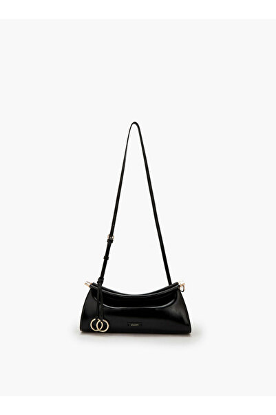 Celeste Solid Crossbody Bag with Metallic Accent