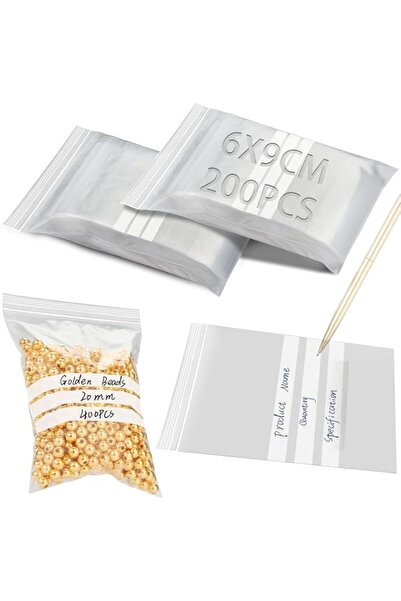Generic 200 Pcs Grip Seal Bags 2.36x3.54in Resealable Bags Write on Panel Sam...