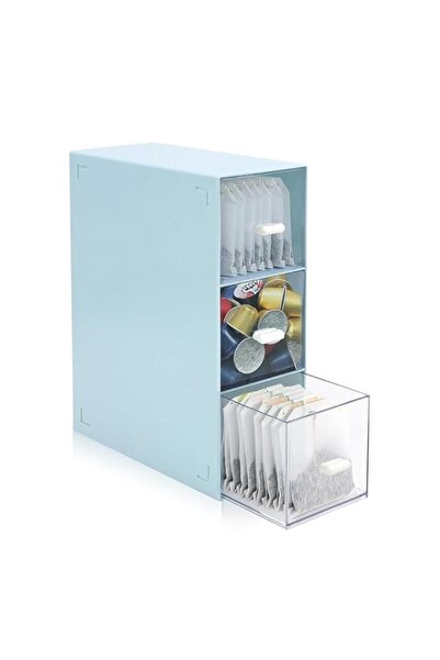 Generic Stackable Tea Box Organizer with 3 Transparent Drawers, Multi-Purpose...
