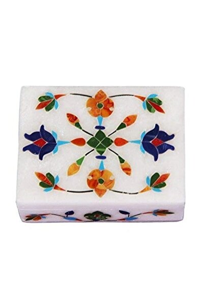 Generic Brand Floral Symmetry Marble Inlay Jewelry Box Gorgeous Handmade Orga...
