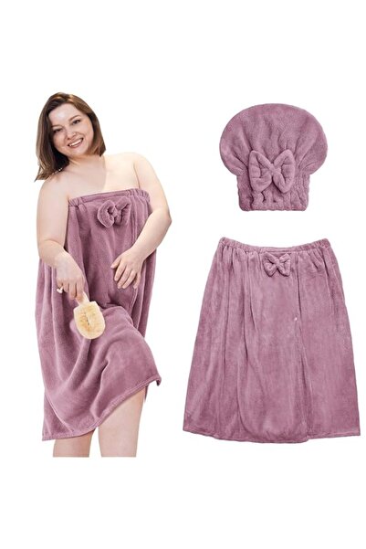 Generic Plus Size Towel Wrap Set for Women, Bath Shower Wrap Dress with Hair ...