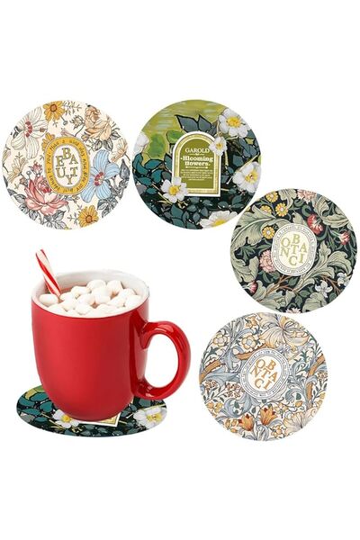 Generic Brand HASTHIP® Drink Coasters, Absorbent Coaster Set of 6, 4.7" Round...