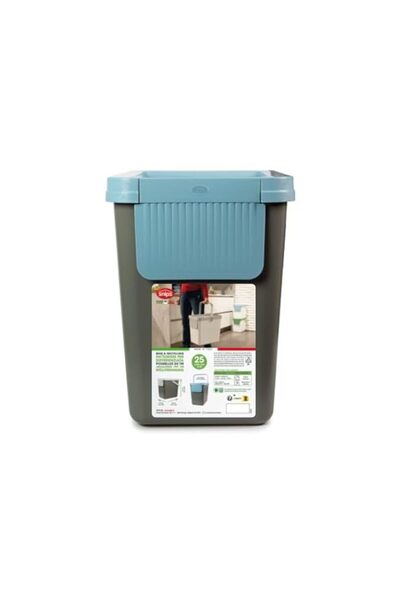 Generic Snips 25L Recycling Bin for Separate Waste Collection – Grey with Lig...
