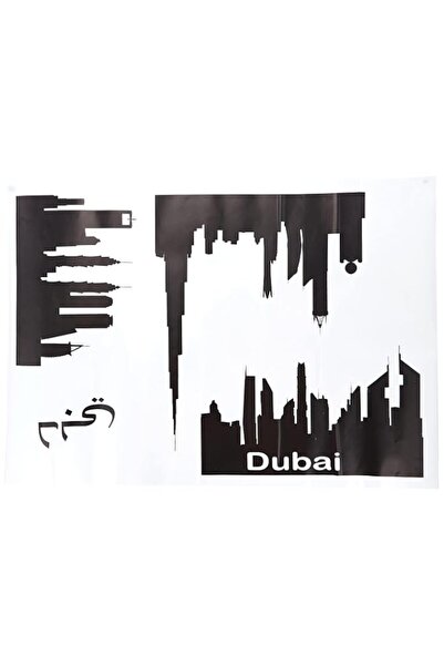 Generic Brand Dubai Skyline, Wall Stickers Modern Cityscape Decor for Living ...