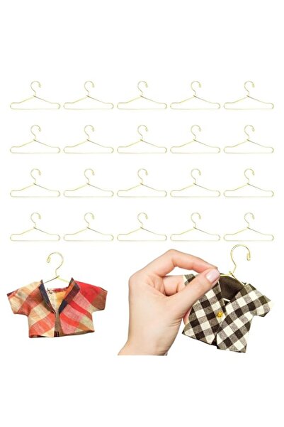 Generic Brand 20PCS Mini Clothes Hangers,35mm Metal Doll Hangers,Dollhouse Wa...