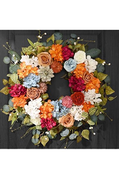 Generic Brand Fall Wreath for Front Door, Rustic Autumn Door Decor with Hydra...