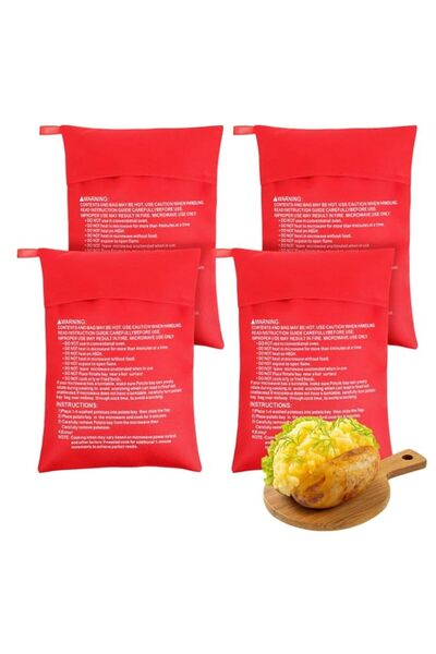 Generic 4PCS Reusable Microwave Potato Baking Bags, 9.84x7.48 Inch Polyester ...
