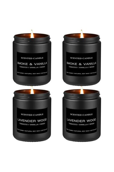 Generic Men's Candle Set 4-Pack, Soy Wax Scented Candles for Home, Masculine ...