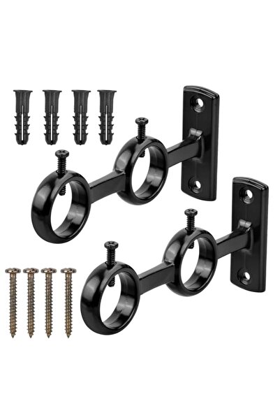 Generic Bracket For Curtain Pole, 2Pcs Double Rodholder, Wall Mount Heavy Dut...