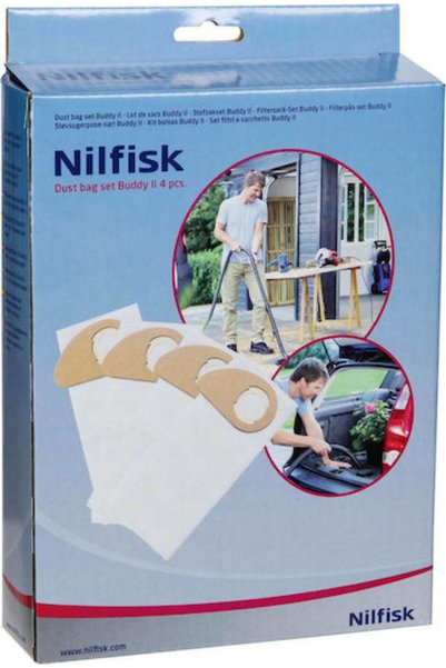 Nilfisk Σακούλες ηλεκτρικής σκούπας 4 τεμάχια Συμβατές με ηλεκτρική σκούπα Κω...