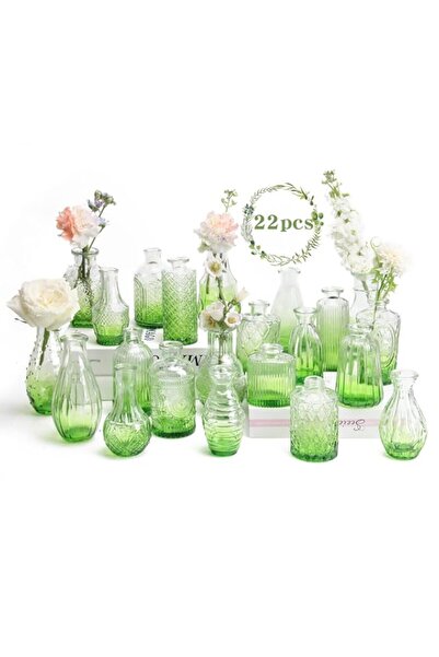 Generic Brand Jaffiust 22 PCS Flower Vase in Bulk,Mini Vintage Glass Bud Vase...