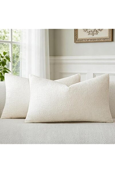 Generic A Moment Off White Chenille Cushion Cover Throw Pillow Covers 30 x 50...