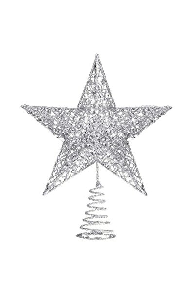 Generic Brand Silver Christmas Tree Topper Star - Glitter Tree - Top Star Orn...