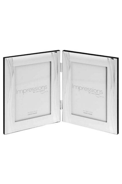 Generic Brand Double Silver Plated Wave Design 4" X 6" Photo Frame Gift Boxed