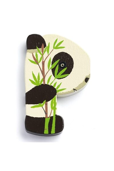 Generic Djeco Animals Door Letter P, Wooden Alphabet Letter with Cute Animal ...