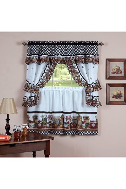 Generic Achim Home Furnishings Mason Jars Kitchen Curtain Cottage Set, Tiers ...