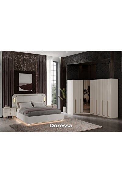 Doressa Living Noyer Reflekte Camlı Köşe Yatak Odası Takımı