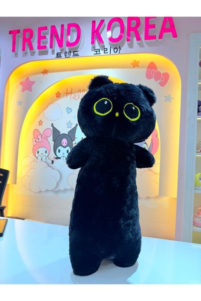 KEDİ Siyah renk kara yastık 50 cm pelüş oyuncak