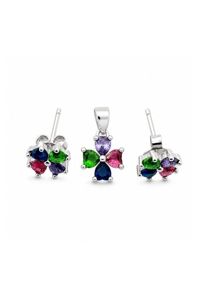 Generic Brand Earrings and Pendant Collection made of 925 Silver Precious Ste...