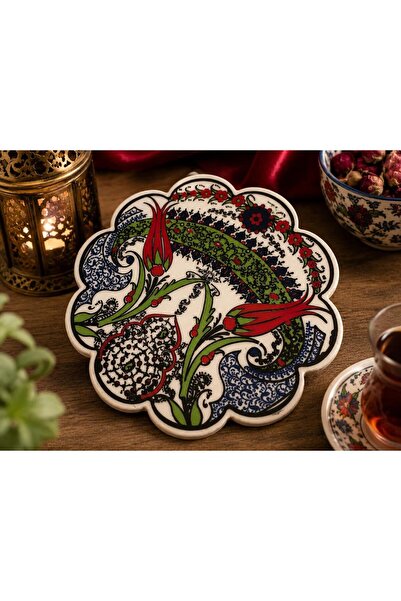 GRANDSTORE Iznik Patterned Ceramic Trivet - 18 cm Pot & Teapot Base