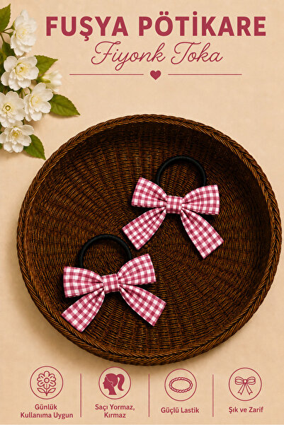 Hophera Pötikare Short Tail Bow Hair Clip Strong Elastic Hair Clip Set of 2
