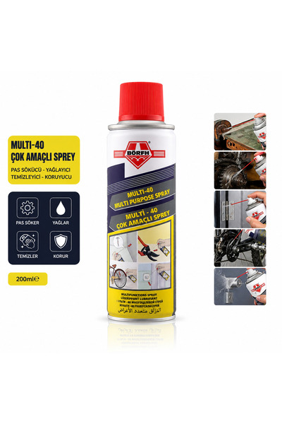 Börfh Multi-40 Çok Amaçlı Pas Sökücü ve Yağlayıcı Sprey 200 ml 6020669