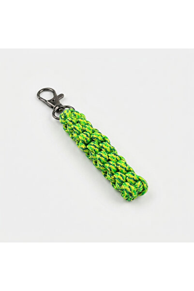 PARACORD ALPİN /Neon Yeşil&Siyah Parlak Kare Örgü Çanta & Ekipman Klipsi
