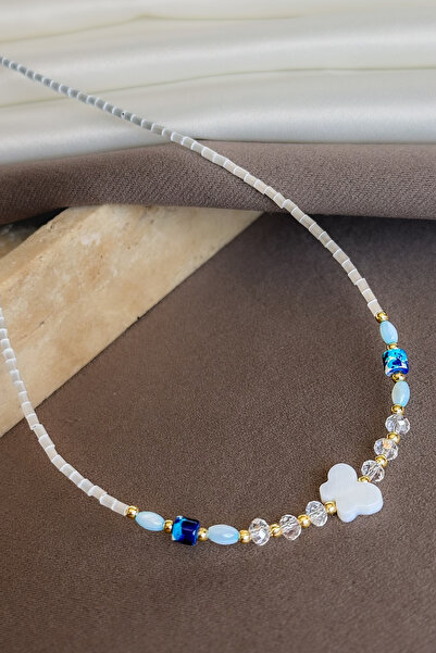 Dore Collection مجموعة الصيف: قلادة نسائية مصنوعة يدويًا بتصميم خاص وخرز ملون