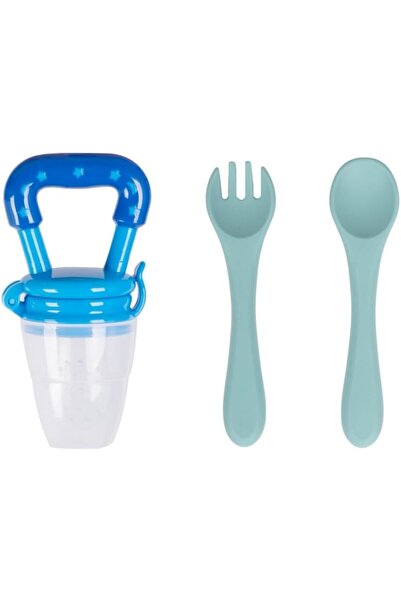 Sevi Bebe Silicone Fruit Pacifier+silicone Fork And Spoon Set
