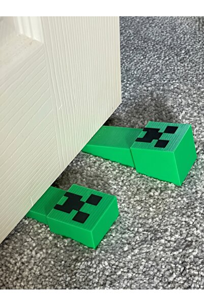 Fullment Minecraft Temalı Creeper Kapı Stoperi – 2'li Yeşil Kapı Takozu, Oyun...