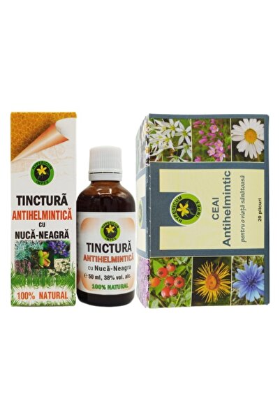 Hypericum Plant Kit AntiHelmіոtіc Forte [Tinctura 50ml + Ceai 20 plicuri] 2buc