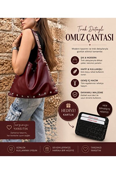 DEZ STORE Milano Zımbalı Hobo Omuz Çantası