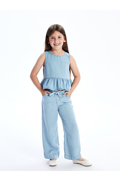 LC Waikiki Nevavm Comfortable Girls' Jean Pants with Elastic Waist and Differ...