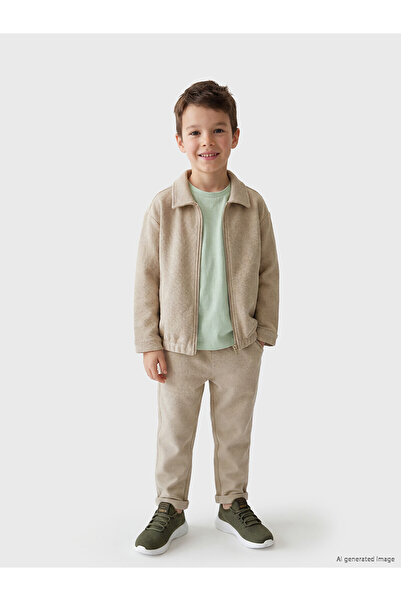 LC Waikiki Nevavm Boys' Pants with Elastic Waist and Difference in Color