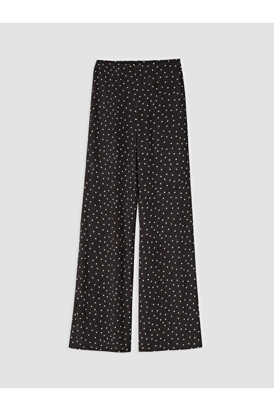 LC Waikiki Brown Polka Dot Women's Trousers with Elastic Waist