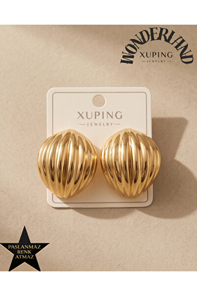 XUPING JEWELRY Midye Kadın Küpe - 14K Altın Renginde - Kararmaz