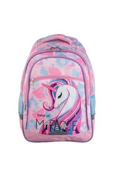 OEM Ghiozdan Roz Turcoaz Model Unicorn "Time of Miracle''