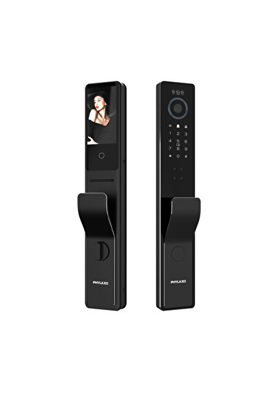 PHYLAXO 8573A Akıllı Kapı Kilidi Yüz Tanıma Parmak İzi Şifre WiFi Mobil Uygulama