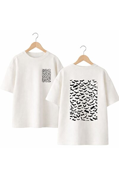 playwear Bats Printed on the Back and Front Chest, 100% Cotton Oversize Loose...