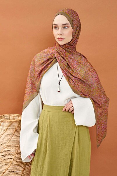 Silk Home Riva Shawl Tencel Secret Garden Green Brown