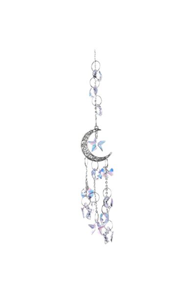 Generic Tazweeq Moon Crystal Suncatcher, Small Silver Hanging Catcher, Light ...