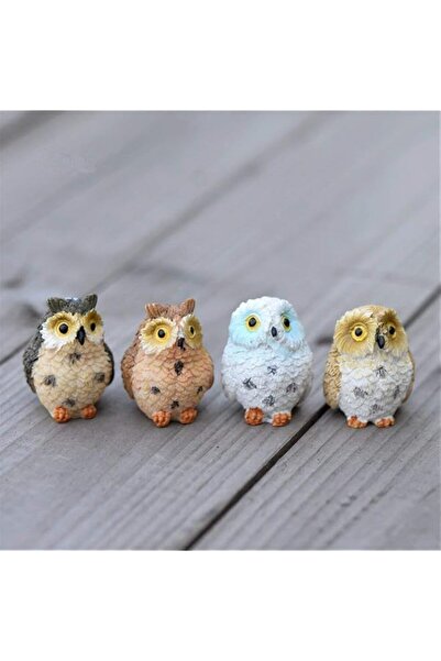 Generic Mini Resin Owls, Cute Lifelike Miniature Figurines for Fairy Garden A...