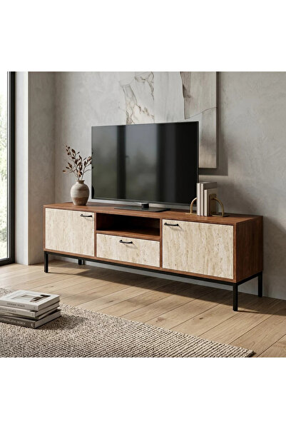 Al Hadaya Mall Wooden Plasma Table with a Modern and Elegant Design - Brown a...