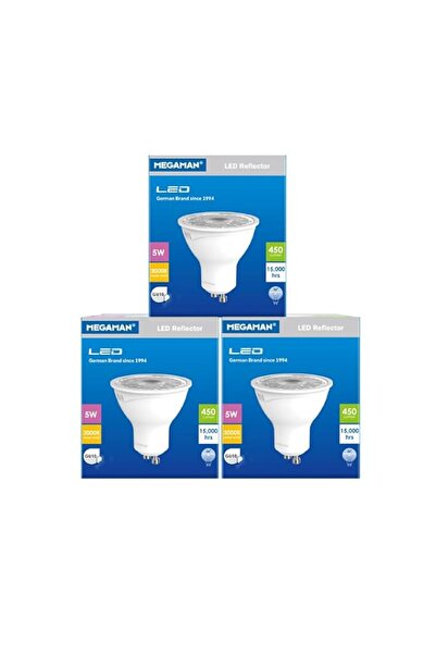 Generic Megaman Led Gu10 5w Warm White 3000k 220v (pack of 3)