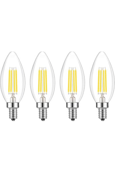 Generic 4 Pcs E14 LED Light Bulbs, 4W 470LM C35 2700K Warm White Vintage Bulb...